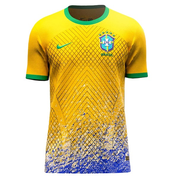 Tailandia Camiseta Brasil 1ª Kit 2022 Amarillo